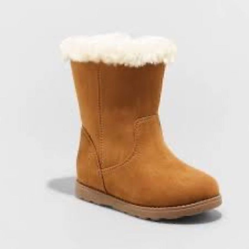 Toddler Girls’ Leah Zipper Slip-On Shearling Boots - Cat & Jack